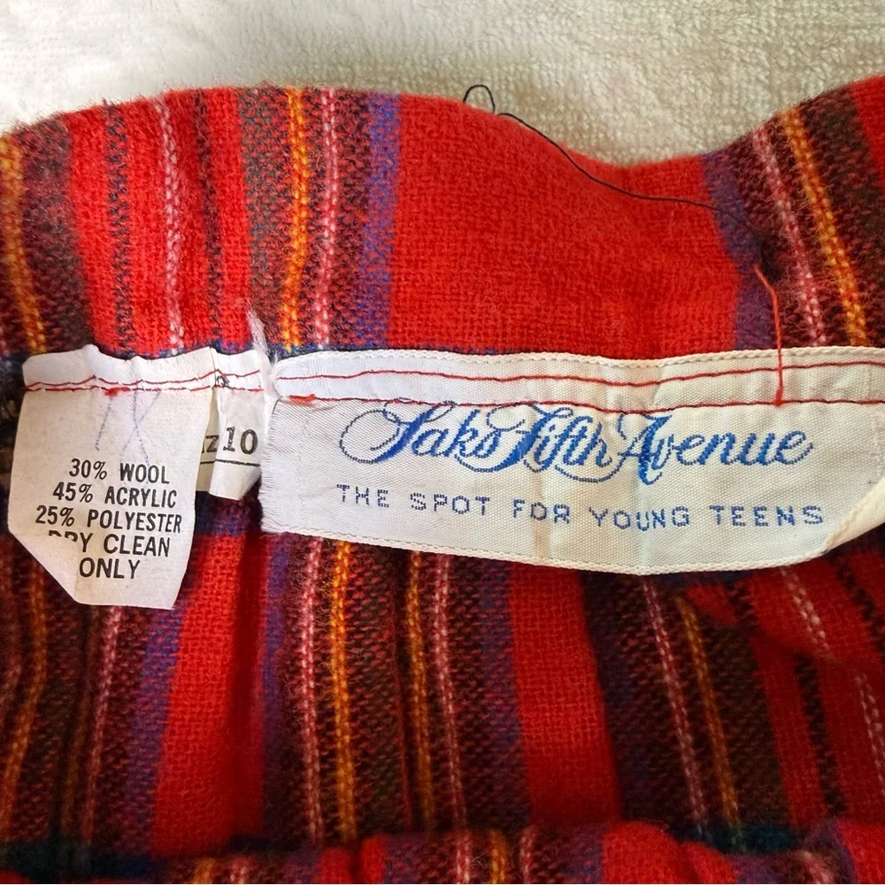 Vintage Red Tartan Pleated Maxi Skirt - Picture 2 of 6